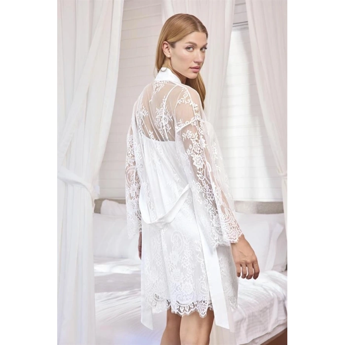 AMORA SECRET DANTELLI TÜLLÜ VE DEKOLTELI SATEN SABAHLIK TAKIMI