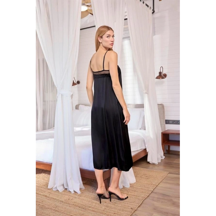 DANTELLİ TÜLLÜ VE DEKOLTELİ SATEN SABAHLIK TAKIMI