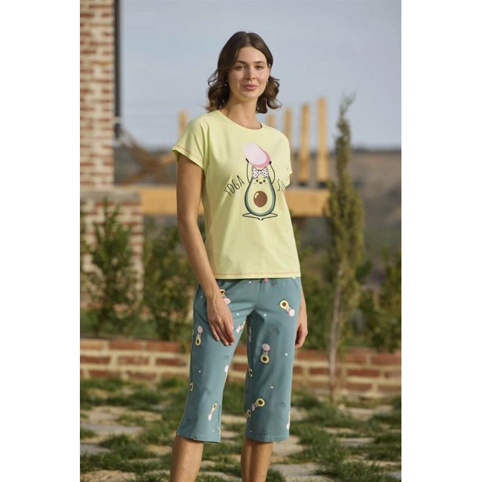 AMORA SECRET DESENLI VE BASKILI YOGA SPORT KAPRI TAKIMI