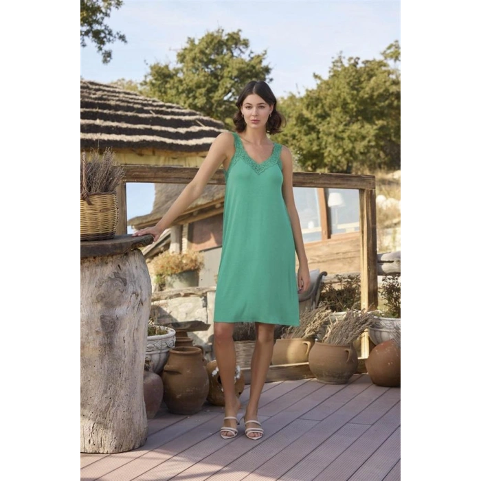 AMORA SECRET ETNIK DESENI VE DANTELLI SABAHLIK TAKIMI