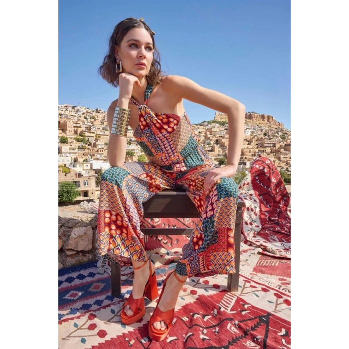 AMORA SECRET ETNIK DESENLI SATEN TULUM