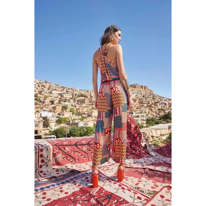 AMORA SECRET ETNIK DESENLI SATEN TULUM