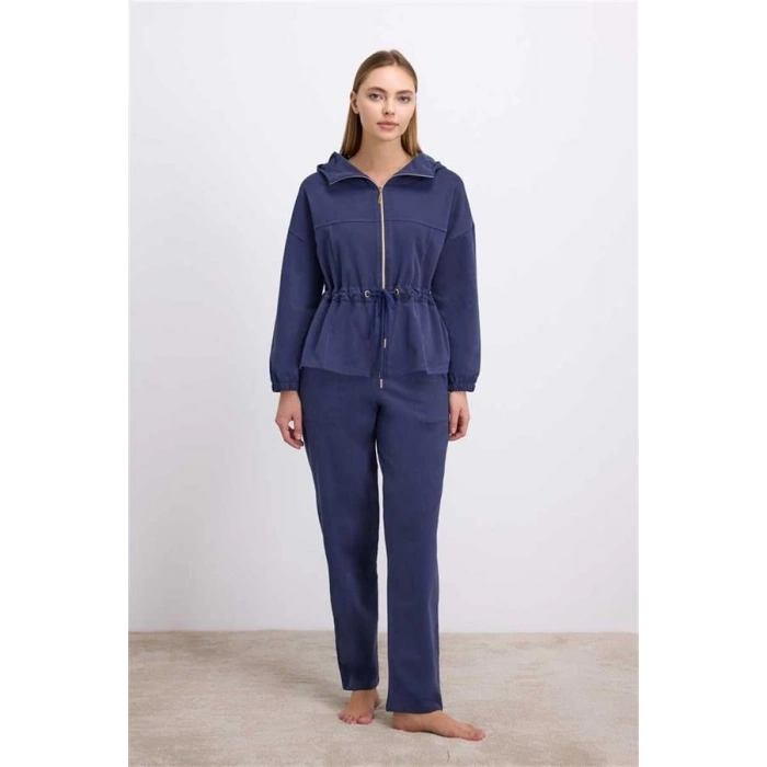 AMORA SECRET KADIN KAPÜŞONLU FERMUARLI SWEATSHIRT VE PANTOLON TAKIMI ()