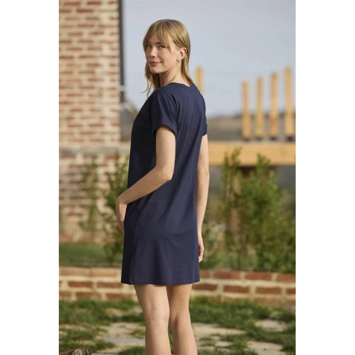 ÖZEL TASARIM  MEYVE VE YAPRAK BASKILI DANTELLİ FEEL GOOD GECELİK