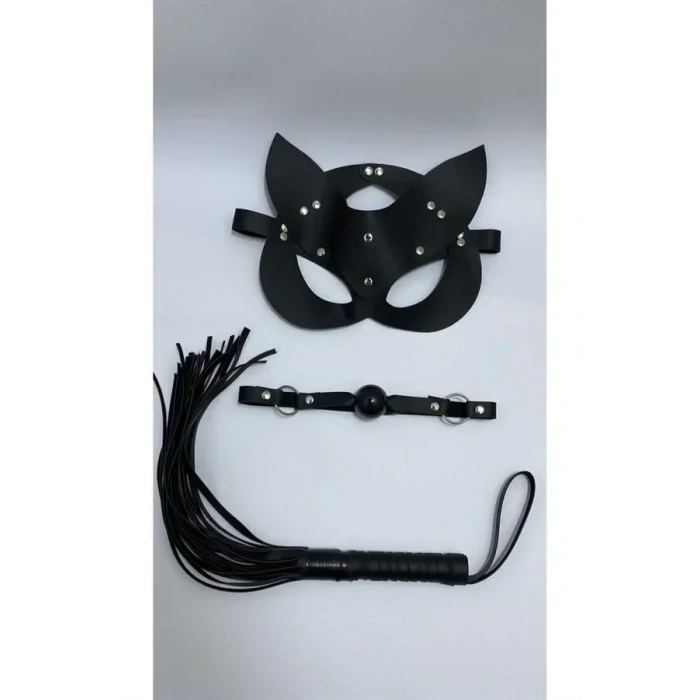 ÖZEL TASARIM  SIYAH MASKE AĞIZ TOPU,3LÜ SET
