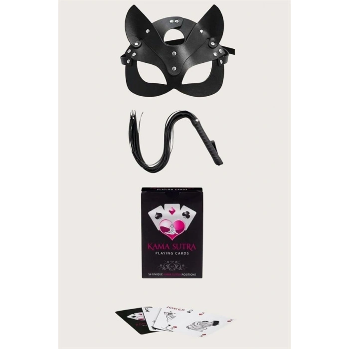 AMORA SECRET GÖRSELLI OYUN KARTI KAMA SUTRA KIRBAÇ MASKE SET