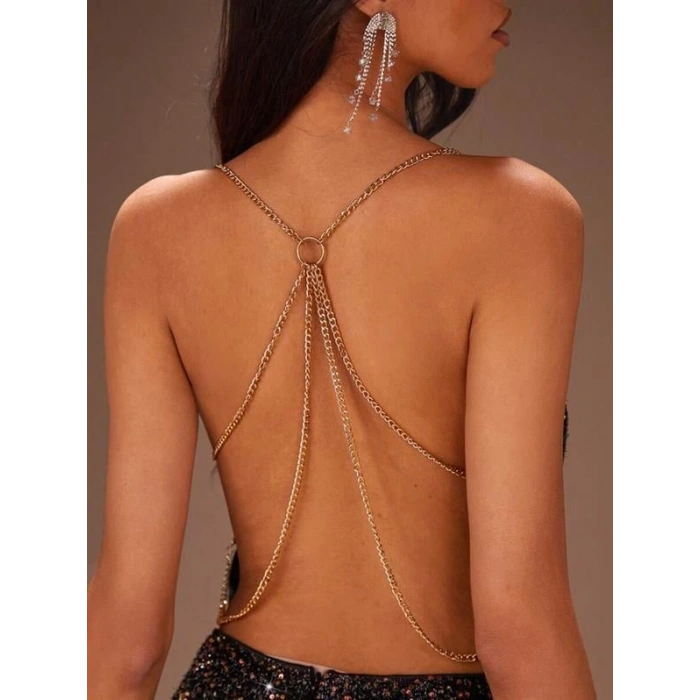 AMORA SECRET SIRT ZINCIR DEKOLTELI I MINI KADIN ELBISE