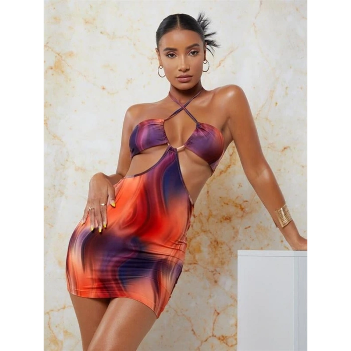 AMORA SECRET TRANSPARAN DETAYLI OMUZ DEKOLTELI MINI FANTEZI ELBISE