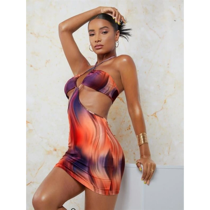 AMORA SECRET TRANSPARAN DETAYLI OMUZ DEKOLTELI MINI FANTEZI ELBISE