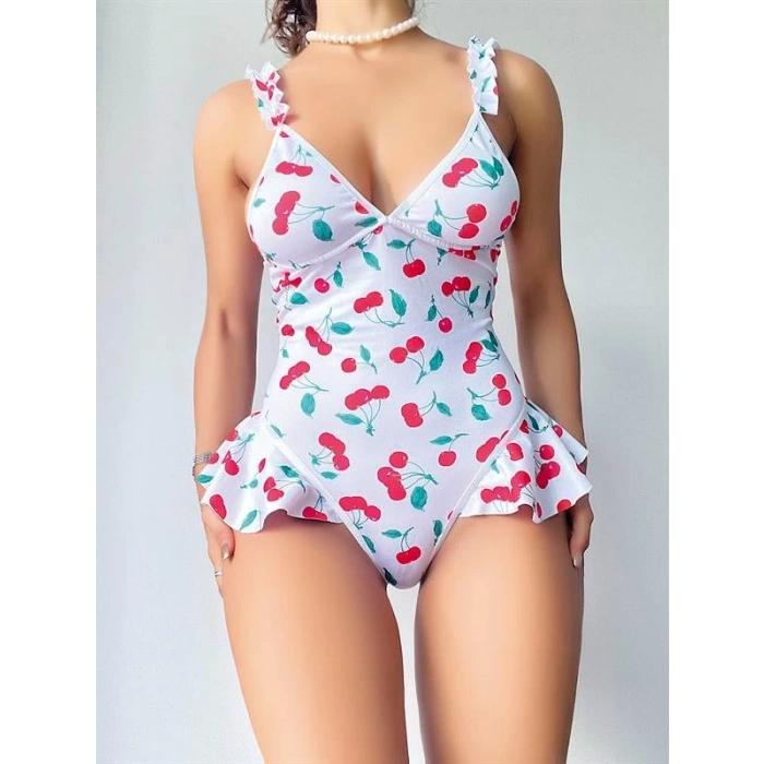 AMORA SECRET VIŞNE DESENLI FANTEZI BODY