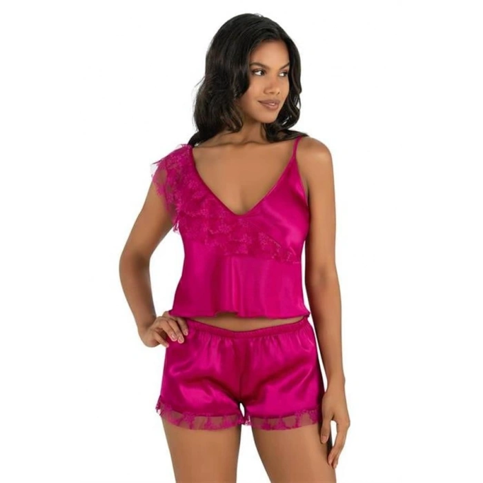 AMORA SECRET VIŞNE SATEN ŞORT TAKIMI