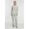 AMORA SECRET KADIN UZUN KOL V YAKA PIJAMA TAKIMI