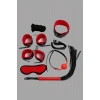 Amora Secret  Kırmızı/siyah İçi Tüylü Deri 7li Harness Set Kadın İç Giyim Şık Tasarım