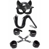 Amora Secret  Maske Kırbaç Bileklik 5 Li Harness Deri Set Kadın İç Giyim Şık Tasarım