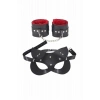Amora Secret  Maske Ve Kelepçe Deri Harness Fantezi Set Kadın İç Giyim Rahat Kullanım