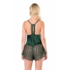Amora Secret  Koyu Yeşil Saten Babydoll Şort Takımı Kadın İç Giyim Rahat Kullanım