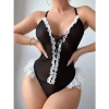 Amora Secret Siyah Dantel Işlemeli Sırt Dekolteli Fantezi Body