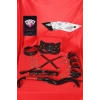 Amora Secret  Sexy Görselli Oyun Kartı Kama Sutra 7li Kırmızı Siyah Harness Set