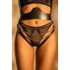 Amora Secret  Siyah Zincir Aksesuarlı Fantezi Deri Vücut Harness