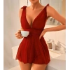 Amora Secret Arias Closet Bordo Dantel İşlemeli Puantiyeli Tül Fantezi Gecelik