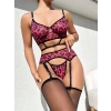 Amora Secret  Bustiyerli Desenli Fantezi Jartiyer Takım