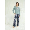 Amora Secret  Çiçek Ve Yaprak Desenli Baskılı Pijama Takımı
