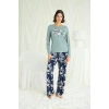 Amora Secret  Çiçek Ve Yaprak Desenli Baskılı Pijama Takımı