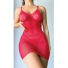 Amora Secret  Kırmızı Arkası İp Detaylı Fantezi Mini Gecelik