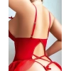 Amora Secret  Kırmızı Dantel Detaylı Önü Dekolteli Fantezi Babydoll