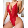 Amora Secret  Kırmızı Dantel İşlemeli Göğüs Dekolteli Fantezi Body