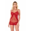 Kırmızı Jakarlı Babydoll Kırmızı