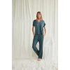 Amora Secret  Kısa Kollu V Yakalı Dantelli Pijama Takımı