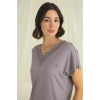 Amora Secret  Kısa Kollu V Yakalı Dantelli Pijama Takımı