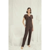Amora Secret  Kısa Kollu Ve Dantelli V Yaka Pijama Takımı