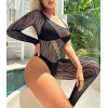 Amora Secret  Özel Tasarım Siyah Tek Kol Tek Bacak Fantezi Vücut Çorabı