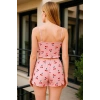 Amora Secret  Pembe Kiraz Desenli Kurdelalı Askılı Şortlu Pijama Takımı