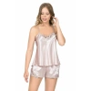 Amora Secret  Pudra Saten Babydoll Şort Takımı