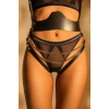 Amora Secret  Siyah Zincir Aksesuarlı Fantezi Deri Vücut Harness