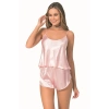Amora Secret  Somon Saten Babydoll Şort Takımı