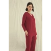 Amora Secret  Uzun Kollu Boydan Düğmeli V Yaka Pijama Takımı
