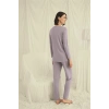 Amora Secret  Uzun Kollu Boydan Düğmeli V Yaka Pijama Takımı