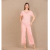 Amora Secret  Viskon Şık Tasarım Dantel İşlemeli Açık Pembe Kısa Kol Pijama Takımı