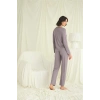 Amora Secret  Yakası Kolu Ve Omzu Dantelli Boydan Düğmeli Pijama Takımı