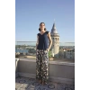 Amora Secret  Yaprak Desenli Ve Dantelli 3lü Pijama Takımı