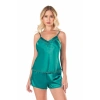 Amora Secret  Zümrüt Saten Babydoll Şort Takımı 9102