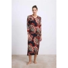 AMORA SECRET KADIN DESENLI UZUN KOLLU MIDI BOY ELBISE ()