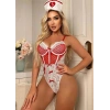AMORA SECRET KIRMIZI FANTEZI BODY HEMŞIRE KOSTÜMÜ