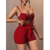 AMORA SECRET Amora Kirmizi Kuşak Ve Dantel Detayli Fantezi̇ Elbi̇Se