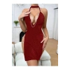 AMORA SECRET Amora Kirmizi Zi̇Nci̇R Detayli Transparan Fantezi̇ Elbi̇Se