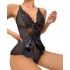 AMORA SECRET SIYAH DANTEL IŞLEMELI KURDELALI FANTEZI TÜL BABYDOLL